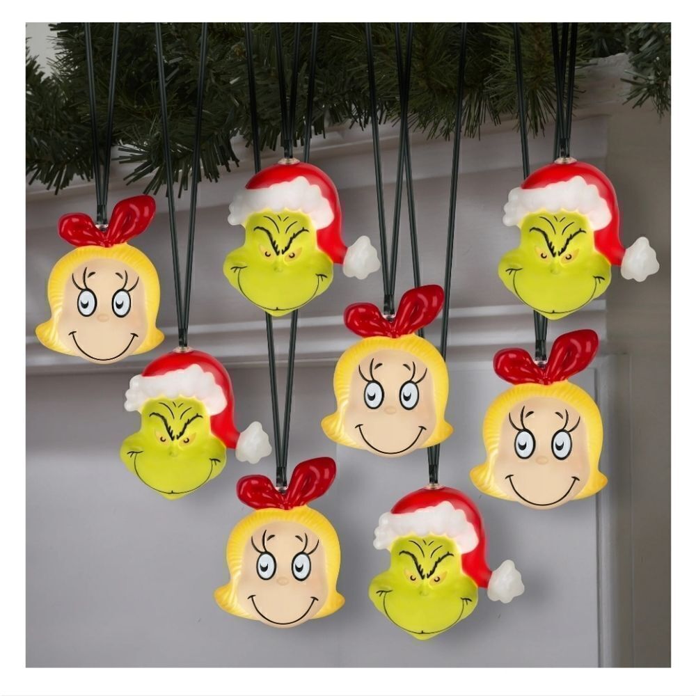 Cindy Lou & Dr. Seuss' The Grinch Christmas White String Lightingโ6.3 in x 5.12